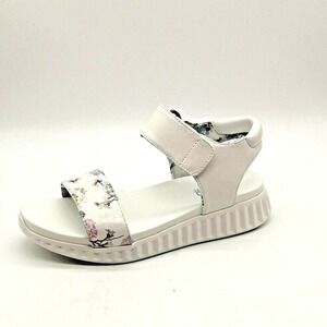Cougar Shoes Womens Fiesta Sandal White Blossom Leather Hook Loop 11 NEW